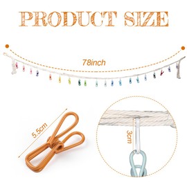 YJWZWE Stuffed Animal Storage Chain 78inch Hanging Stuff Animals Organizer with 20 Clips Macrame Wall Toy Storage Decor for Bedroom Display