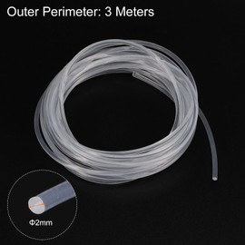 sourcing map Polyurethane Round Belts 2mm Dia 9.84ft(3 Meters) Length Smooth Surface PU Urethane Belt for Drive Transmission, White