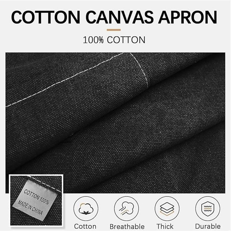 MTSDM Canvas Aprons, Work Aprons for Men Women, Adjustable Luxury