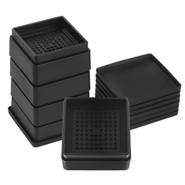 Coptiner Bedding Adjustable Furniture Risers, 2.5 cm, 5 cm, 7.5 cm, Stackable, Non-Slip, Pack of 8 Heavy Duty Bed Risers with Rubber Pads, Chair Risers, Table Raisers, Sofa Raisers up to 5000 lbs