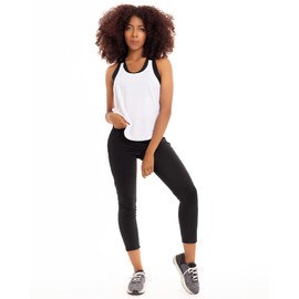 Generic Conjunto Deportivo de 2 Piezas Para Mujer Set Para Entrenar de Dama Leggings Tank Top Sport Ropa Deportiva Gym Yoga Running Fitness (Blanco, Mediano)