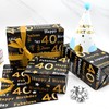 5Pcs 40th Birthday Wrapping Paper,50 * 70cm Gold Black Wrapping