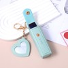 BOHUIZ 4 PCS PU Leather Potable Lipstick Holder Key Chain
