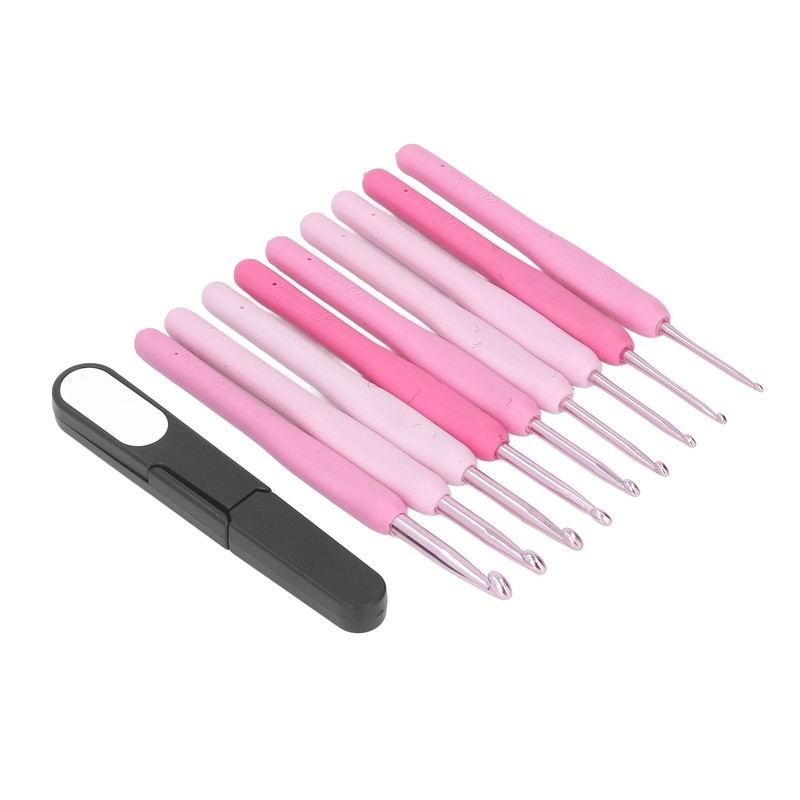 9Pcs Crochet Hooks Anti Slip Ergonomic Design Lightweight Portable Crochet
