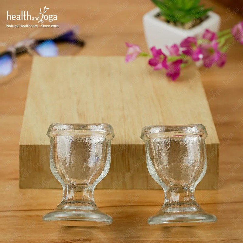 HealthAndYoga™ ChillEyes Transparent Glass Eye Wash Cup - Effective Eye