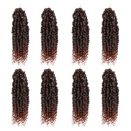 Passion Twist Hair For Kids - 8 Packs 8 Inch Passion Twist Crochet Hair For Women, Crochet Pretwisted Curly Hair Passion Twists Synthetic Braiding Hair Extensions(8 Inch 8 Packs, T350)