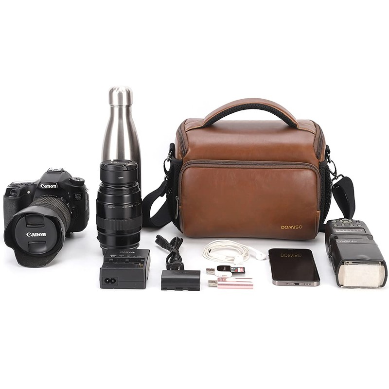 DOMISO SLR DSLR Kameratasche Wasserdicht Fototasche, Braun