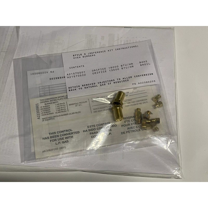 Frigidaire Range Natural Gas to LP Propane Conversion Kit fits