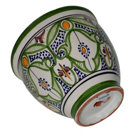 Treasures Of Morocco Flower Pot Moroccan Spanish Garden Drain Hole Ceramic Planter Handmade Multicolored