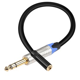 PNGKNYOCN 1/4 to 1/8 Headphone Adapter，6.35mm TRS Male to 3.5mm Female Stereo Jack Audio Adapter Extension Cable for Headphones, Amplifiers, Guitar,Amplifiers(0.3M/1FT)