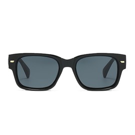 YAMEIZE Retro Square Sunglasses for Women - Men Vintage Rectangle 90s Sunglasses Thick Frame UV400 (Black Grey)