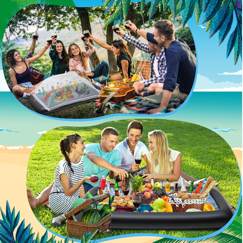 Leitee Inflatable Serving Bar Kit Includes Salad Buffet Tray with
