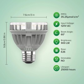 SANSI LED Grow Light Bulb 10W PR20 Indoor Grow Sunlight Full Spectrum Lamp Veg Bloom