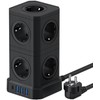 revolt Desk Sockets: 13-in-1 Socket Tower, 9 Sockets, 3x USB-A,