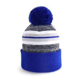 CHOK.LIDS Plain Color Stripe Beanies for Men and Women Soft Acrylic Knit Cuffed Beanie Cap Winter Hat Outdoor (Royal)