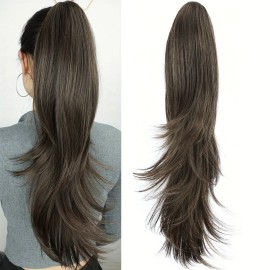 Heat Resistant Synthetic Hair Claw Clip Ponytail Extension for Women Adds Volume Natural Looking Long Wavy Ponytail HairpiecesHair Length: 20INCH, color: M46