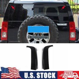 cartiangoUS Glossy Black Rear Side D-Column TrIm Car Accessories Cover For Hummer H3 2005-09