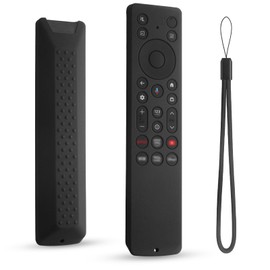 DUOLAXMENG Silicone Protective Case Cover for TCL RC923A FMB1, RC813A FMB1, 2025 QM6K QM7K TV Remote Control (Black)