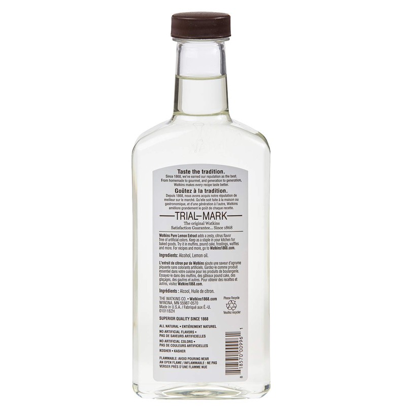 Watkins Pure Lemon Extract, 11 oz. Bottle, 1 Count (Packaging