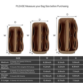 Himai Purse Organizer Insert, Bag Organizer, Bag in Bag, Perfect for Speedy Neverfull and More, 5 Size, Lighting Coffee, X-Large