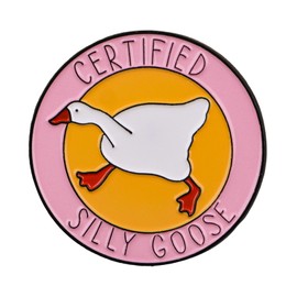 Certified Silly Goose Enamel Pin – Funny Cartoon Lapel Brooch for Backpacks, Jackets, Hats & Bags – Whimsical Novelty Accessory for Adults, Teens & Kids