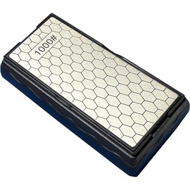 400#/1000# Coarse Fine Double Sided Diamond Sharpener Plate,Garden Tool Sharpener with A Non-Skid Base for Outdoor Kitchen Tools Sharpening