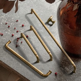 Goo-Ki 6 Pack 5 Inch （128mm） Hole Center Cabinet Pulls Antique Brass Zinc Alloy Kitchen Drawer Pulls Drawer Handles 5.5 Inch Length 2201-GT-128