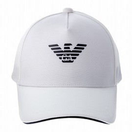 Emporio Armani 627920 CC990 41510 Hat, Eagle Mark, Men's, White, white
