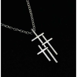 Fashion Jewelry JESUS CROSS CALVARY CHRISTIAN PRAY pendant 22" 925 Sterling Silver Necklace gift