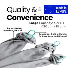 LABA-TEX Water-Activated Flood Barrier - No Sand Required, Efficient Solution for Quick Flood Protection (2 Pieces, 120 x 10 cm, 4L) - Reliable Protection for Doors, Garages and Windows