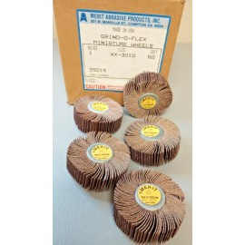 Merit (5 Pack) MERIT Miniature Flap Grinding Wheel #60 GRIT GRIND-O-FLEX THREAD #35015
