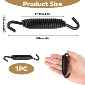 Jiffy Stand Kickstand Spring, Black Heavy Duty Replacement for Motorcycle Kickstand, Universal Fit Support Spring for Scooter Dirt Bike ATV, Easy Install for Riders Mechanics DIY Repair (Black)