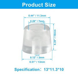 LifCratms 12Pcs Clear Rubber Feet for Cutting Board with Stainless Screws, Round Rubber Feet Bumpers Non-Slip Rubber Feet Pads for Furniture Electronics (0.4" H x 0.52" W)