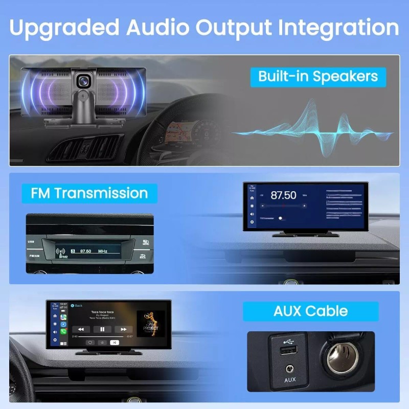 JoyeAuto Portable 10.26" Touch Screen Wireless Apple Carplay Car Stereo