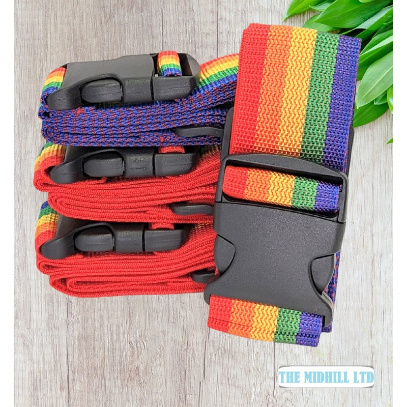 4x MIDHILL Heavy Duty Luggage Straps for Suitcases Packing Belts