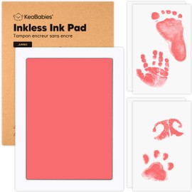 1-Pack Inkless Hand and Footprint Kit - Ink Pad for Baby Hand and Footprints - Dog Paw Print Kit,Dog Nose Print Kit-Baby Footprint Kit, Clean Touch Baby Foot Printing Kit,Handprint Kit (Candy Pink, J)