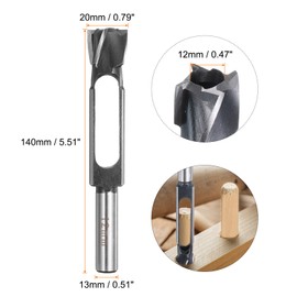 sourcing map Wood Tenon Dowel Plug Cutter 12mm Metric Tenon Dowel Cutting Tools Drill Bit High Speed Steel Wood Plug Dowel Cutter with Round Shank for Woodworking Furniture Making