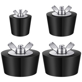 4 Pack 3 Size Pool Plugs Pool Skimmer Plug, Pool Winterizing Plug Pool Plugs with Stainless Steel Screw for Inground Pool Above Ground Pool(1 Inch, 1.5 Inch, 2 Inch)