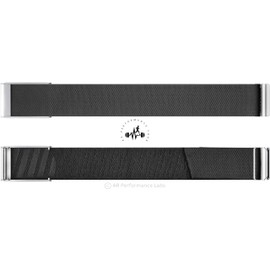 AR LABS SuperKnit Luxe Whoop 4.0 Compatible Band | Premium Ultra-Soft Weave | Stainless Steel Precious Metal PVD Treated | Includes Hook, Clasp & Slider – UK Company (Onyx Black with Silver)