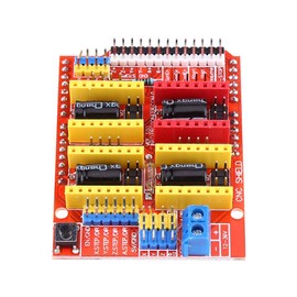 Akozon CNC Shield Expansion Board +4Pcs A4988 Stepper Motor Driver with Heatsink for Engraver 3D Printer for Kits