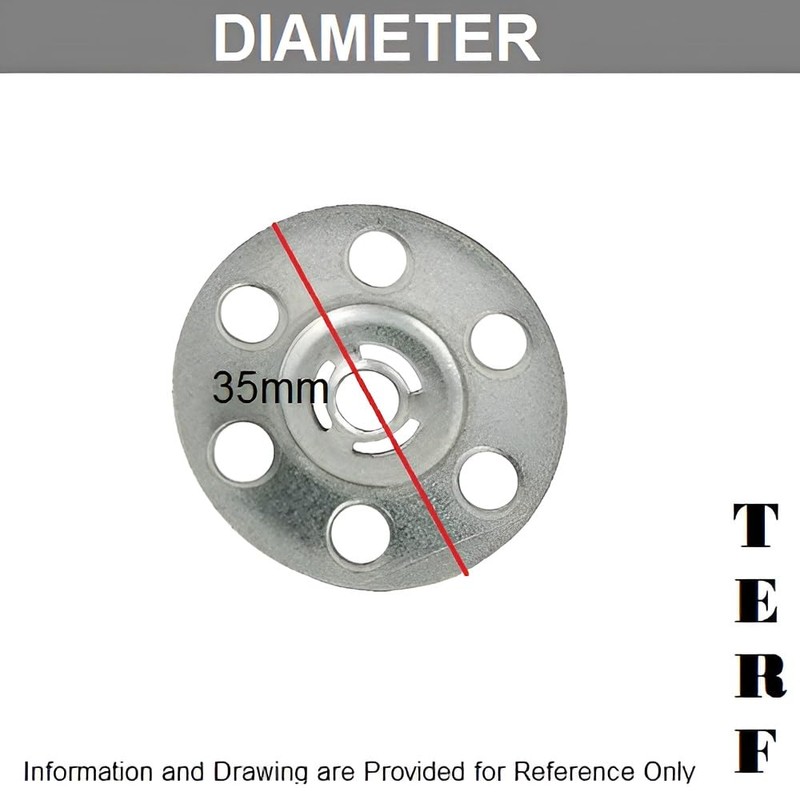 TERF® 35mm Metal Insulation Fixing Discs 35mm (1.37 inch) Metal