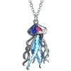 LONYOO Enamel Cute Jellyfish Necklace Pendant Fashion Jewellery Chain Zinc