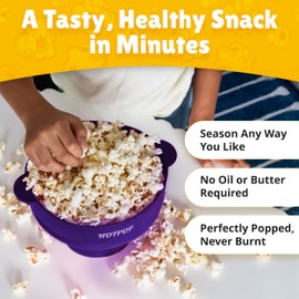 The Original Hotpop Microwave Popcorn Popper, Silicone Popcorn Maker, Collapsible Bowl BPA-Free and Dishwasher Safe- 20 Colors Available (Dark Orchid)