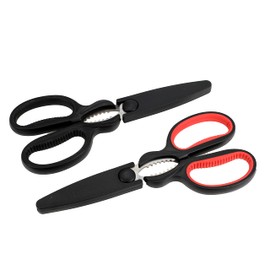 Prime Chef Set of 2 Heavy Duty Non-Slip Kitchen Shears With Sharp Stainless Steel Blades, Comfort Grip Handle, Bottle Opener and Safety Covers
