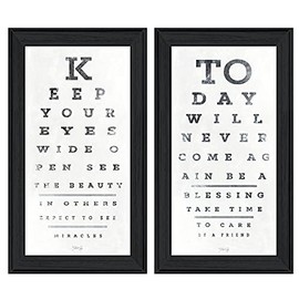 Trendy Decor4U "Eye Charts 2-Piece Vignette by Marla Rae, Black Frame