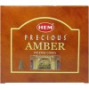 HEM -Precious Amber Incense Cones - Pack of 12
