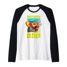 Mademark x SpongeBob SquarePants - SpongeBob Birthday Dad Driving Super Car Father Birthday Fun Raglan Baseball Tee