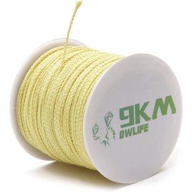 9KM DWLIFE Braided Kevlar String 100lb~1500lb Fishing Assist Line High Strength Tensile Heat Resistant for Paracord Cord Ultralight Tactical Survival Rope Kite Flying Outdoor Activities (200Lb 200Ft)