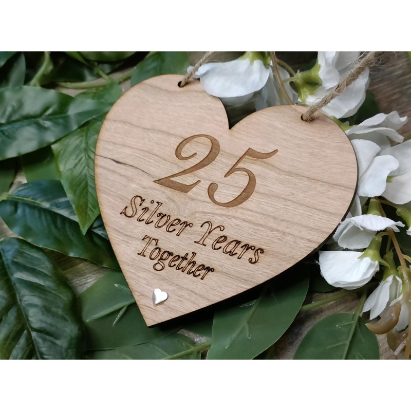 25th Year Silver Wedding Grandparents Anniversary Gift Plaque