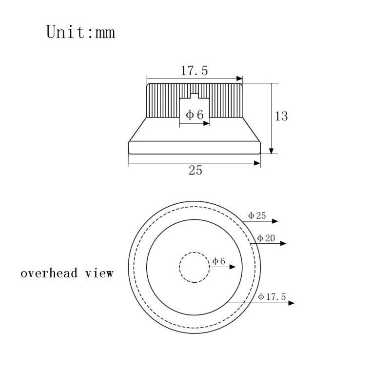 arm 4x Black Metal Solid Guitar Knobs Flat Top Hat